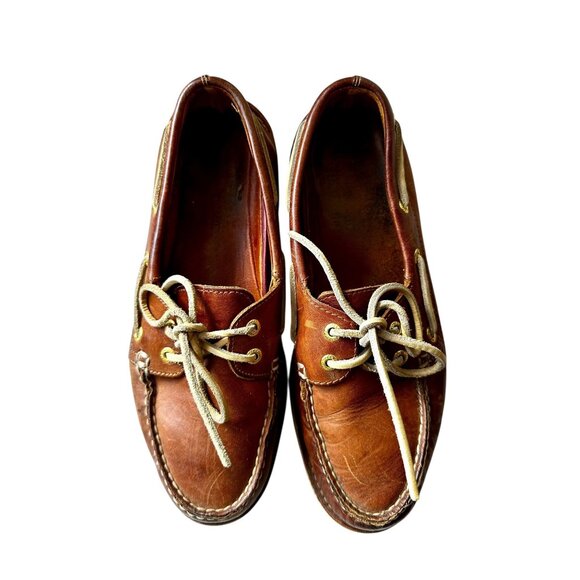 Sperry Authentic Original 2-Eye Boat Shoes Brown Leather Classic Nautical Loafer - Picture 4 of 10
